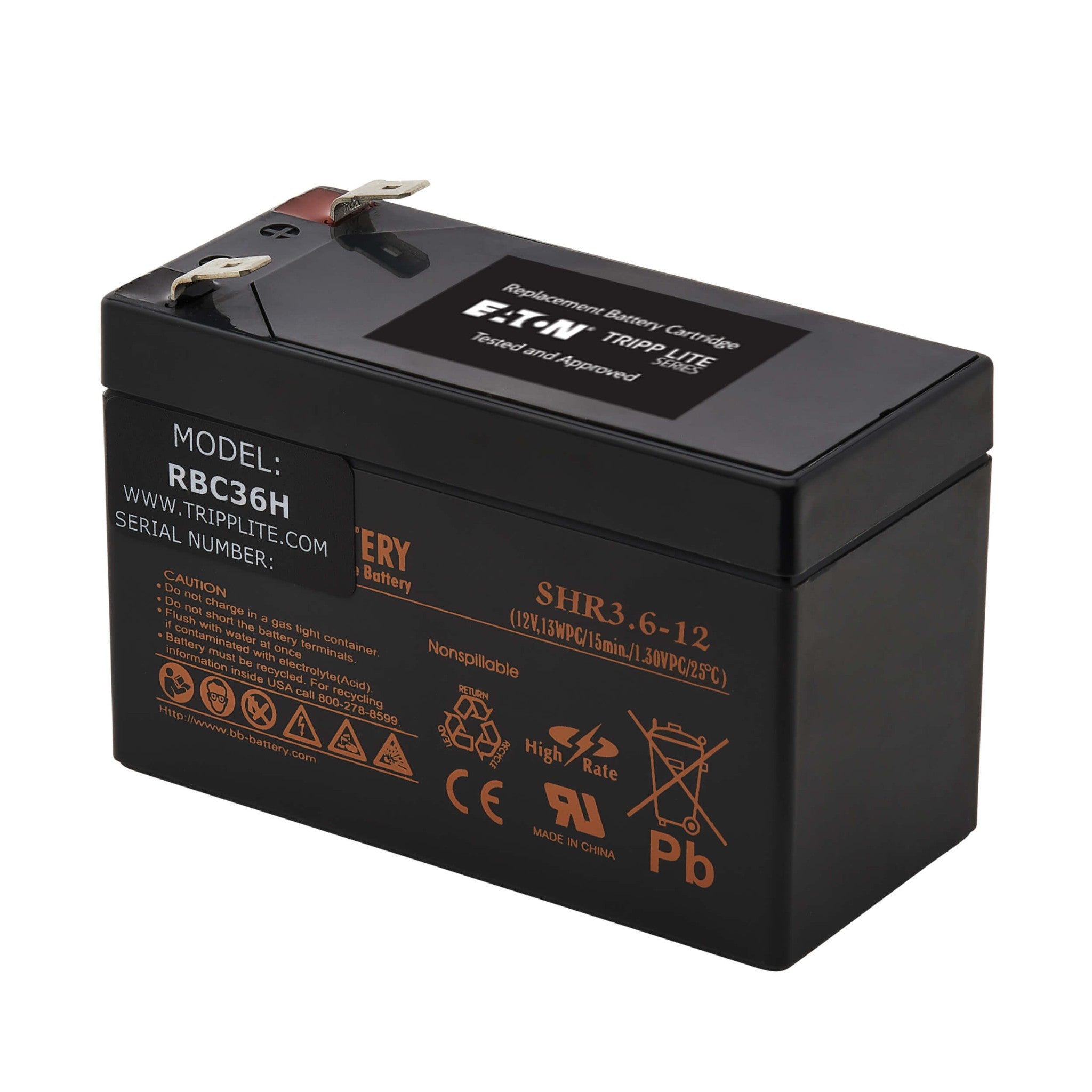 Eaton RBC36H UPS Replacement Battery Cartridge for Select Tripp Lite AVR550U