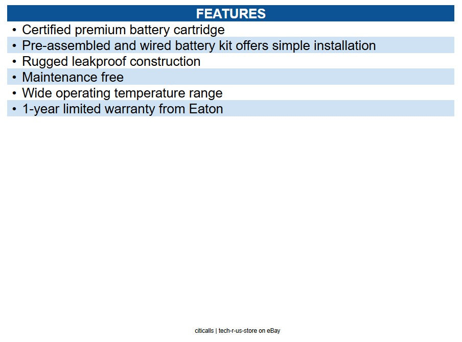 Eaton RBC69-1U 1U UPS Replacement Battery Cartridge for Select SmartPro UPS