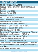 Netgear RBE973S-100NAS Orbi RBE973S Wi-Fi 7 - Ethernet Wireless Router
