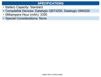 Datalogic RBP-GM4200 Battery Pack, Removable, Gryphon 4200 series Wireless