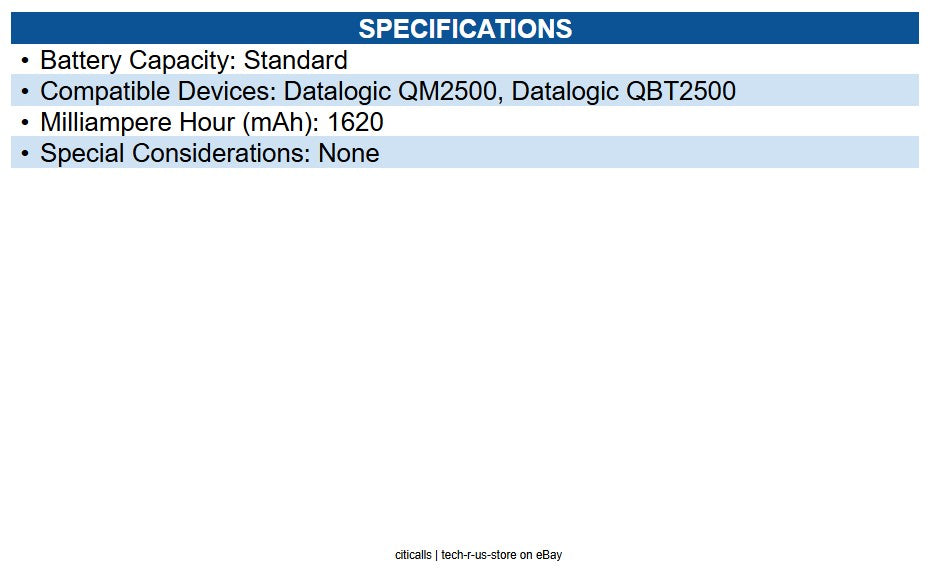 Datalogic RBP-QBT25-BK Battery For Handheld Scanner - Battery Rechargeable