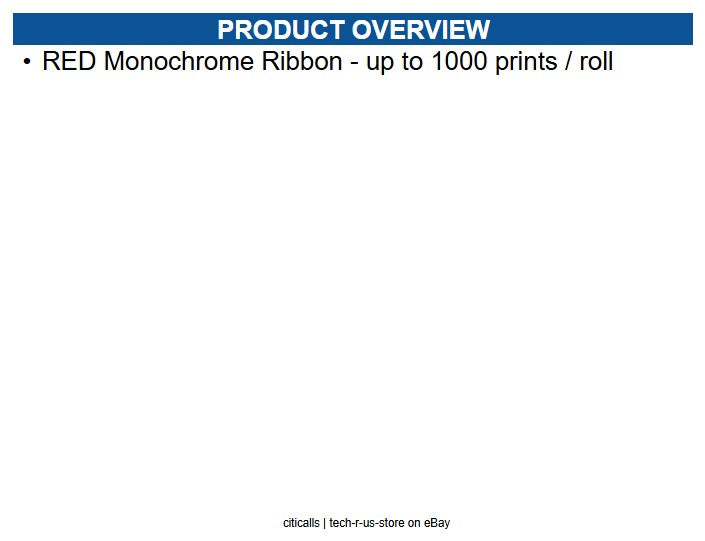 Evolis RCT213NAAA RED Monochrome Ribbon - up to 1000 prints / roll