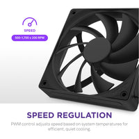 NZXT RF-Q12SF-B2 Fan - F120Q 120mm Quiet Airflow - Single - Black - Retail