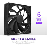 NZXT RF-Q12SF-B2 Fan - F120Q 120mm Quiet Airflow - Single - Black - Retail