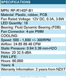 NZXT RF-R14SF-B1 F140 RGB 140mm Fan FDB 12V DC 4-pin PWM Black Retail
