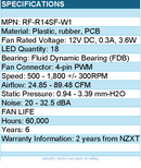 NZXT RF-R14SF-W1 F140 RGB 140mm Fan FDB 12V DC 4-pin PWM White Retail