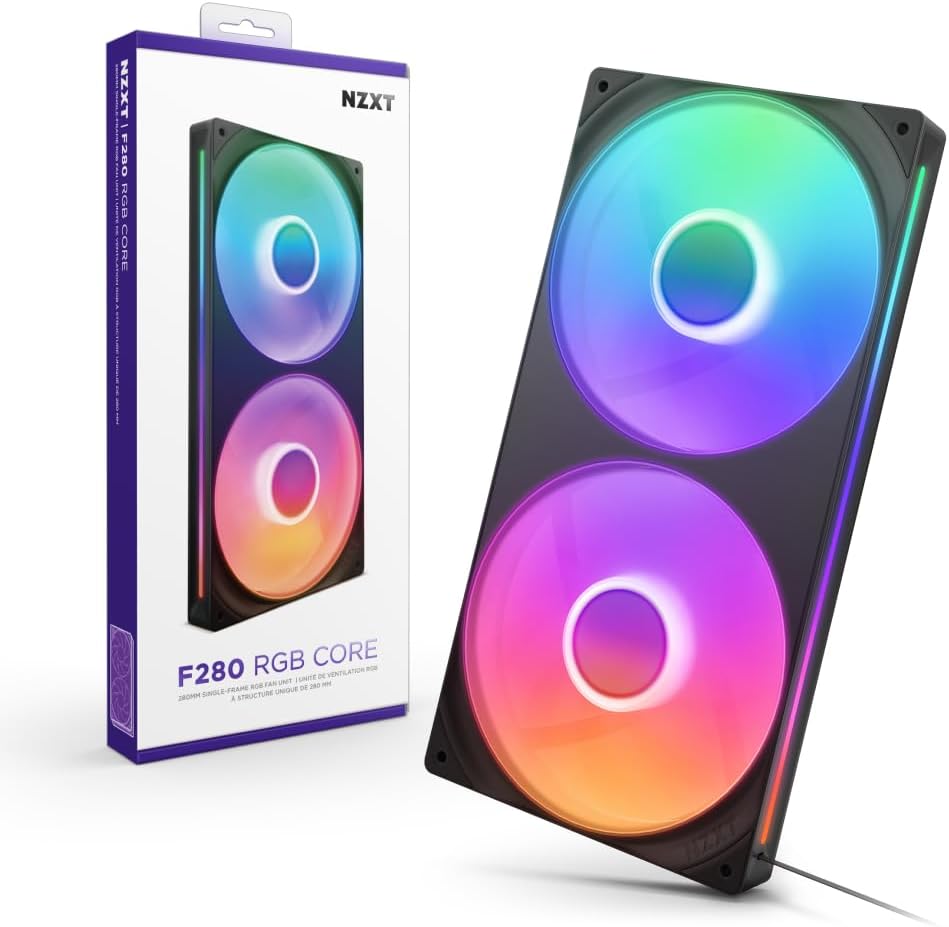 NZXT RF-U28HF-B1 F280 RGB Core 280mm Single-Frame Fan Unit w 2 x 140mm RGB Fans