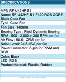 NZXT RF-U42HF-B1 Case Fan - 140mm - F420 RGB CORE Black Retail