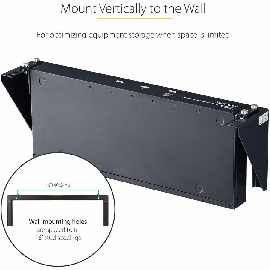 StarTech RK219WALLV 2U 19in Vertical Wall Mount Equipment Rack Bracket - Steel