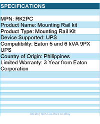 Eaton RK2PC 2-Post Rack-Mount Installation Kit for Eaton 5 and 6 kVA 9PX UPS