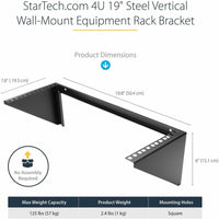 StarTech RK419WALLV 4U 19" Steel Vertical Wallmount Equipment Rack Mount Bracket