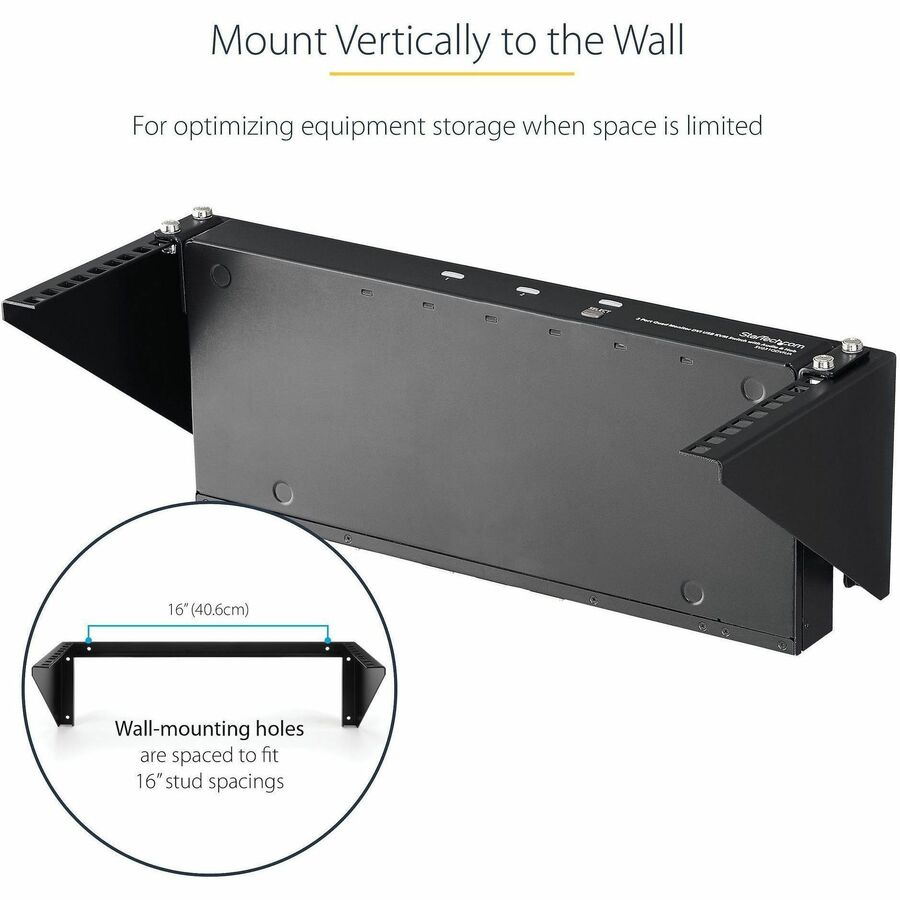 StarTech RK419WALLV 4U 19" Steel Vertical Wallmount Equipment Rack Mount Bracket