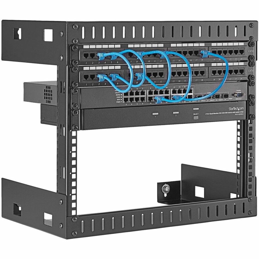 StarTech RK812WALLO 2-Post 8U Heavy-Duty Wall-Mount Network Rack, 19"
