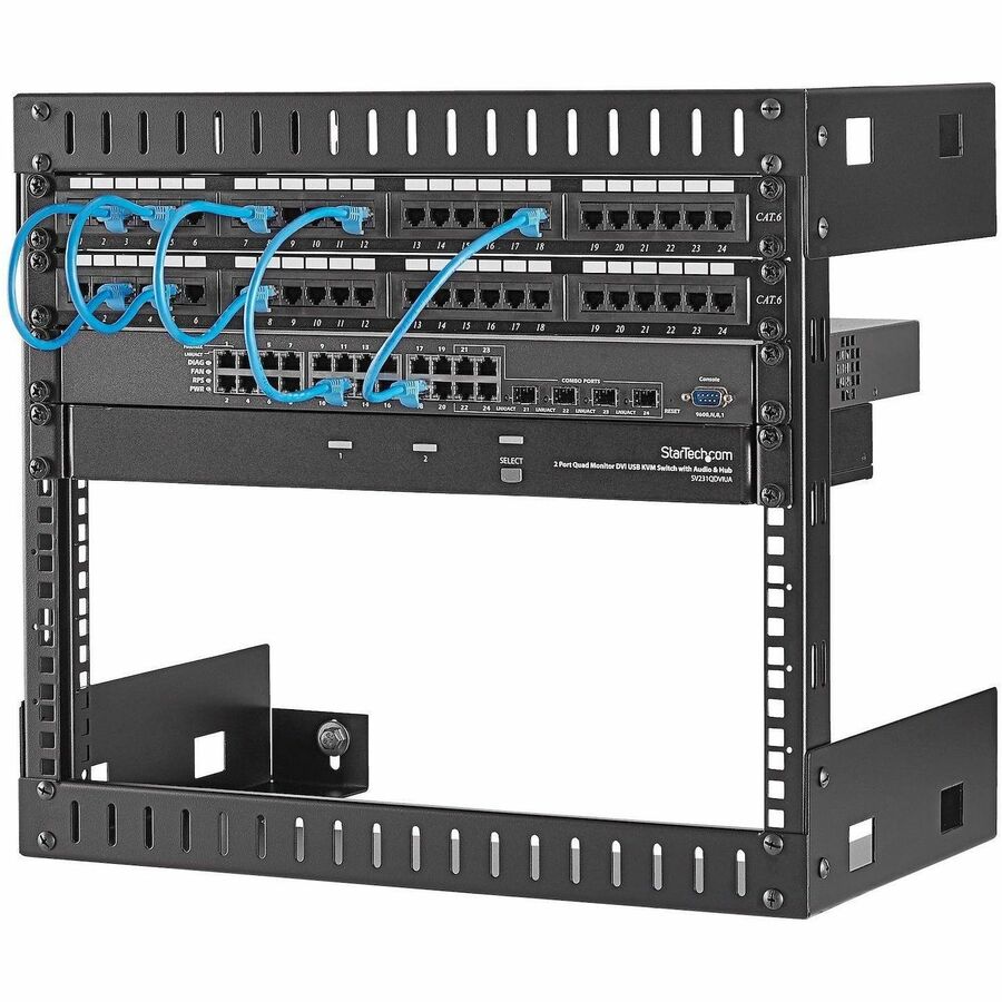 StarTech RK812WALLO 2-Post 8U Heavy-Duty Wall-Mount Network Rack, 19"