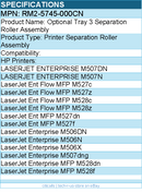 HPI RM2-5745-000CN Printer Separation Roller Assembly For HP Printers