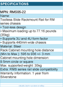 Silverstone RMS05-22 Toolless Slide Rackmount Rail for RM series chassis