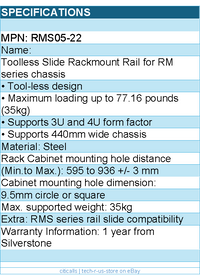 Silverstone RMS05-22 Toolless Slide Rackmount Rail for RM series chassis