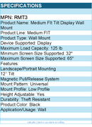 Chief RMT3 Fit Medium Tilt Display Wall Mount - For 32-65 inch Displays