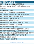 ASUS RNUC14RVHI30000UI NUC 14 Pro Barebone System - Mini PC - Black