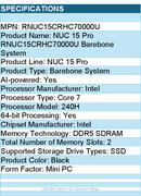 ASUS RNUC15CRHC70000U NUC 15 Pro Barebone System - Mini PC - Intel Core 7