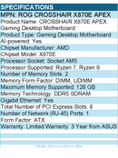 Asus ROG Crosshair X870E Apex Gaming Desktop Motherboard - AMD X870E Chipset