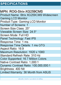 ASUS ROG-Strix-XG259CMS 25" Class Full HD Gaming LCD Monitor - 16:9