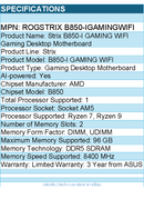 ASUS ROGSTRIX B850-IGAMINGWIFI Gaming Desktop Motherboard - Socket AM5 -Mini ITX