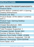 ASUS ROGSTRIXB550FGAMINGWIFIII Gaming Desktop Motherboard - Socket AM4 - ATX