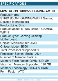 ASUS ROGSTRIXB550FGAMINGWIFIII Gaming Desktop Motherboard - Socket AM4 - ATX
