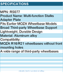 MOZA RACING RS077 Multi-function Stalks Mount Adapter Aluminum alloy Retail