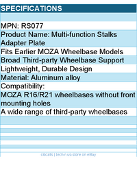 MOZA RACING RS077 Multi-function Stalks Mount Adapter Aluminum alloy Retail