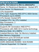 ASUS RS720A-E12-RS12-26W3GPU 2U Rackmount Barebone - Socket SP5