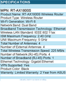 ASUS RT-AX1800S Wi-Fi 6 IEEE 802.11ax Ethernet Wireless Router