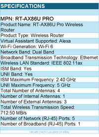 ASUS RT-AX86U Pro Wi-Fi 6 IEEE 802.11ax Ethernet Wireless Router - Dual Band