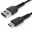 StarTech RUSB2AC1MB 1m USB A to USB C Charging Cable -Durable Fast Charge & Sync