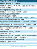 StarTech RUSB2AC2MW 2m USB A to USB C Charging Cable -Durable Fast Charge & Sync