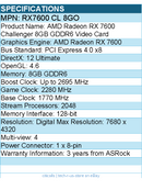 ASRock RX7600 CL 8GO Video Card - AMD Radeon RX 7600 Challenger 8GB OC GDDR6