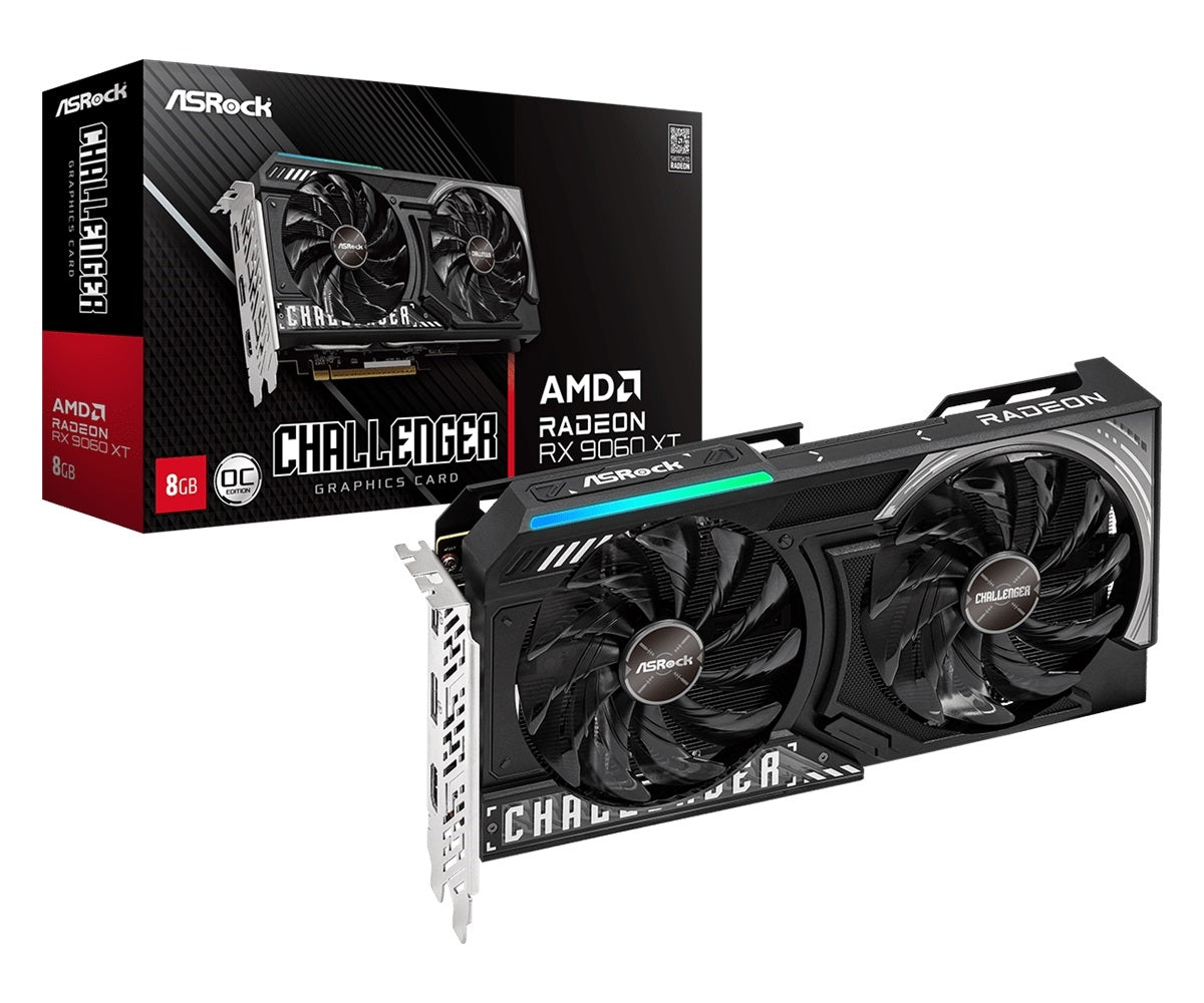 ASRock RX9060XT CL 8GO Video Card -AMD Radeon RX 9060 XT Challenger 8GB OC GDDR6