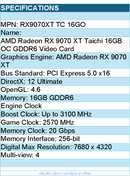 ASRock RX9070XT TC 16GO AMD Radeon RX 9070 XT Taichi 16GB OC GDDR6 Video Card