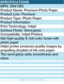 Epson S041393 Premium Photo Paper 24" x 100 1/16 ft - Semi-gloss