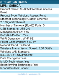 HPE S0B62A AP-605H Tri Band Wi-Fi 6E - 3.60 Gbit/s Wireless Access Point