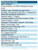 HPE S0B62A Tri Band Wi-Fi 6E IEEE 802.11 3.60 Gbit/s Wireless Access Point
