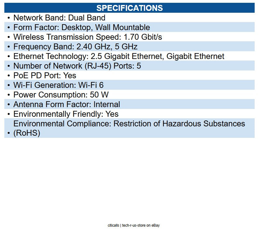 HPE S0J32A Networking Instant On Access Point Bundle with PSU Dual Radio 2x2