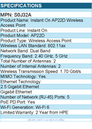 HPE S0J32A Instant On AP22D Dual Band Wi-Fi 6 1.70 Gbit/s Wireless Access Point