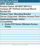 HPE S0J40A Mounting Bracket - For Aruba 510 Series Wireless Access Points