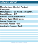 HPE S0J41A Desk Mount for HPE Aruba AP-503H, AP-503HR Wireless Access Point