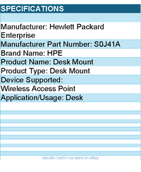 HPE S0J41A Desk Mount for HPE Aruba AP-503H, AP-503HR Wireless Access Point