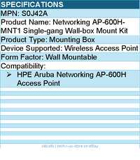 HPE S0J42A Aruba Mounting Box - For HPE Aruba Networking AP-600H Access Point