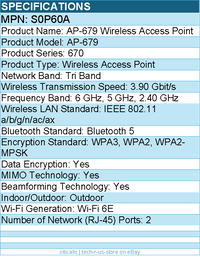 HPE S0P60A AP-679 Tri Band Wi-Fi 6E - 3.90 Gbit/s Wireless Access Point -Outdoor