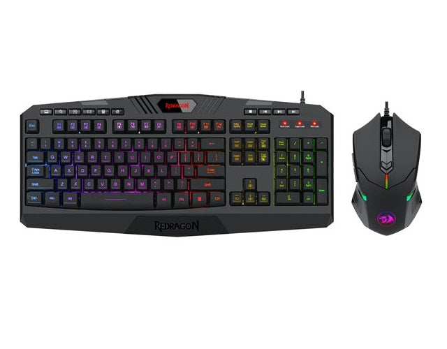 REDRAGON S101-5 Keyboard and mouse set - backlit - USB - RGB full color backlit